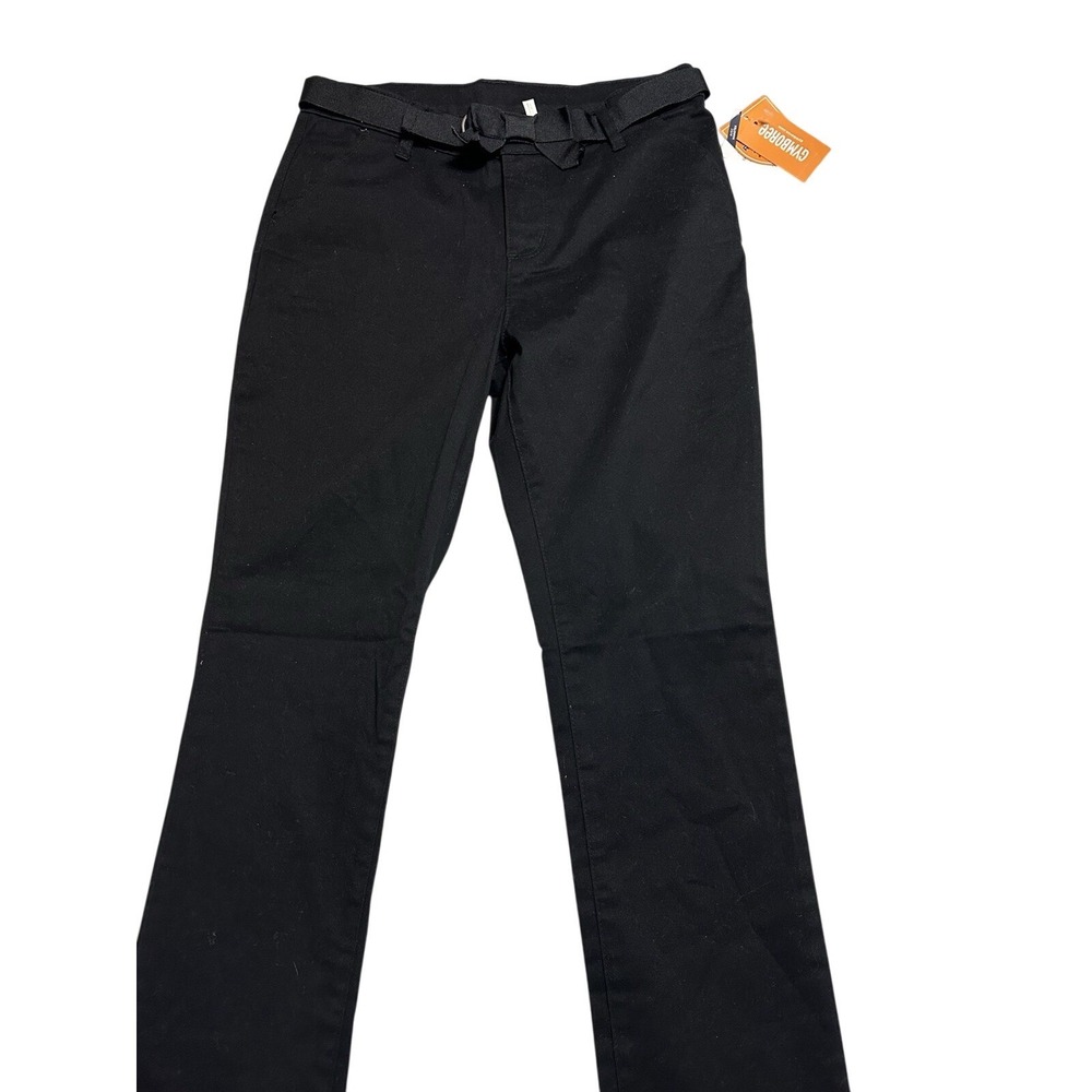 Gymboree Playproof Uniform Black Twill Pants with Bow Belt Girls Size‎ 12 NEW